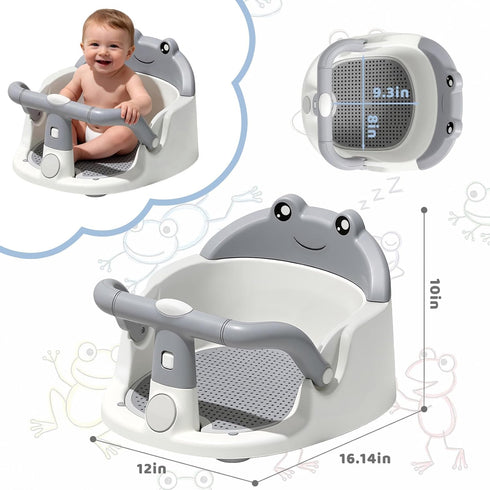 Wanchouse 6 Baby Bath Seat for Babies Months & Up, Non-Slip Toddler Bath Seat with Suction Cup, Safe and Comfortable