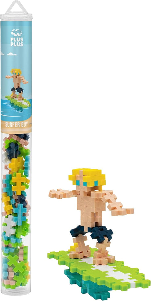 PLUS PLUS Surfer Guy, 70 Piece Construction Building Toy, Interlocking Mini Puzzle Blocks for Kids