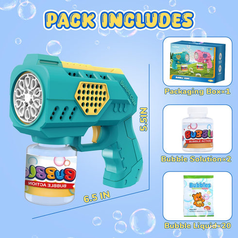 Eaglestone Bubble Guns for Toddlers, 2 Packs LED Light Automatic Bubble Machine Gun, Summer Outdoor Birthday Gift