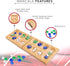 Point Games Solid Pine Mancala - Folding Board Game with Blue, Green, White Marbles- Portable Strategy Travel Game - Recommended Ages 6+