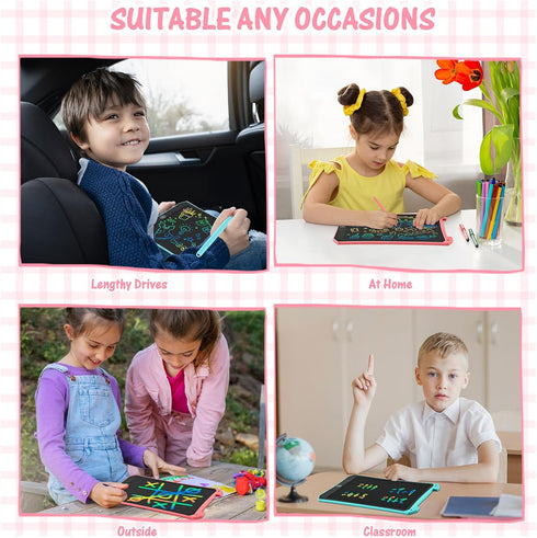 EooCoo 2 Pack, 3-5 8.5 Inch Toddler Toys, LCD Writing Tablet for Kids Toddler Travel Essentials Drawing Pad, Mess Free