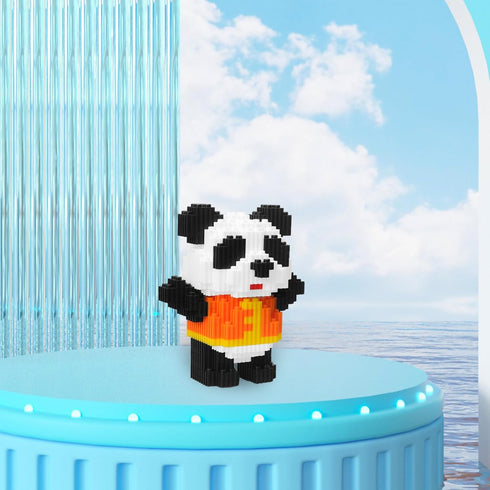 Larcele Micro Building Blocks Animal Set - DIY Mini 3D Building Toy Bricks, 299 Dots KLJM-10 (Yellow Panda)