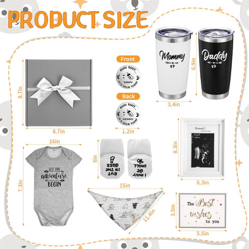 Chuarry 10 20oz Pcs Pregnancy Gifts for New Parents New Mom Women Gender Reveal Gifts Baby Shower Mom and Dad Tumblers
