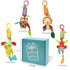 3 6 9 12 (4pcs) Bloobloomax Baby Soft Hanging Rattle, Car Seat Stroller Toys with Plush Animal C-Clip Ring for Infant