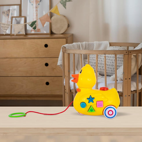 ArtCreativity Musical Duck Toy for Toddlers - Light-Up Baby Duck Toys with Sounds & Music - Pull Along Duck Toy