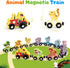 Set 11 TenFans Montessori Toys, Magnetic Wooden Animal Train for Toddlers, Pieces, Educational Preschool Learning Toys