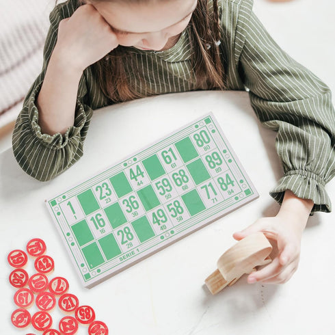 Toyvian Russian Lottos Game | Travel Bingo Set | Wooden Travel Board Games with Bingo Game Chips, Cards, and Boards