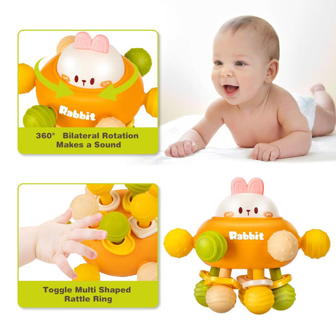 Baby Sensory Teething Toys, Montessori Teethers for 0-6 Months, Gifts for Newborns and Infants, Toddler Learning Toys