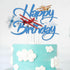 LINGBOOM Airplane Happy Birthday Cake Topper - Aircraft Plane Travel Airman Theme Kids Boys Men Party Supplies