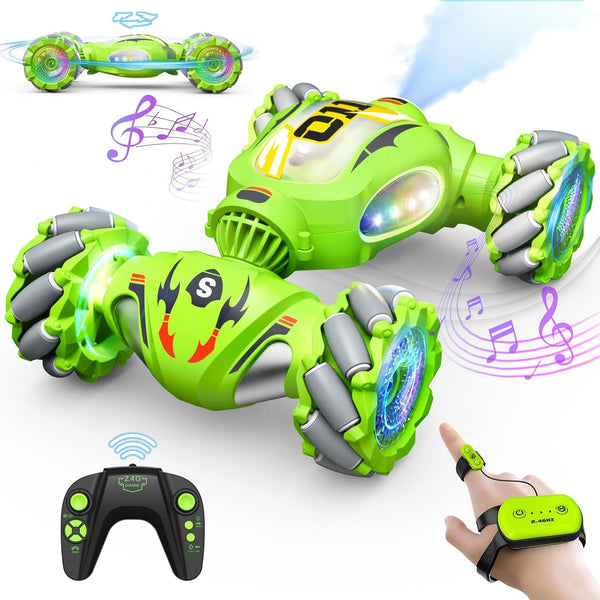 Resosese RC Stunt Cars Remote Control Car Double-Sided Driving 360-degree Flips Rotating