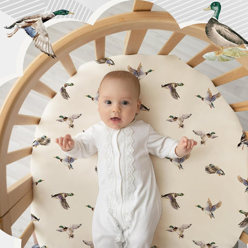 4 Pack 32 16 4 Inches Set CroBlissful Mallard Duck Bassinet Sheets x x Hunting Stretchy Neutral Fitted Sheets Mallard