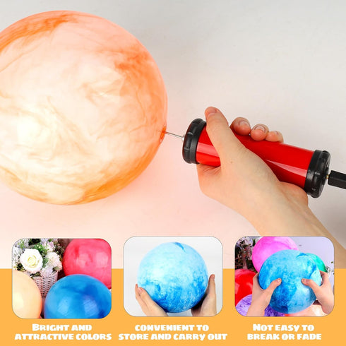 AMOR PRESENT 4PCS Bouncing Ball with Pump, 8.7inch Marbleized Bouncy Balls for Kids Bouncing Sensory Play.