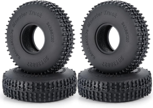 RCLIONS Rubber 1.0 Tires - Multi Terrain Pin Crawler Tyre 65x20mm for TRX4M SCX24 RC Crawler Car