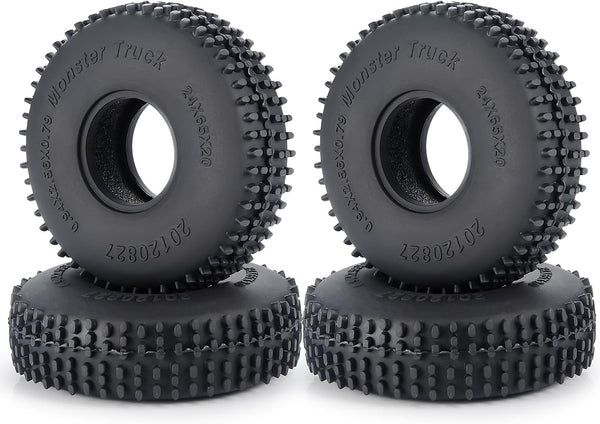 RCLIONS Rubber 1.0 Tires - Multi Terrain Pin Crawler Tyre 65x20mm for TRX4M SCX24 RC Crawler Car