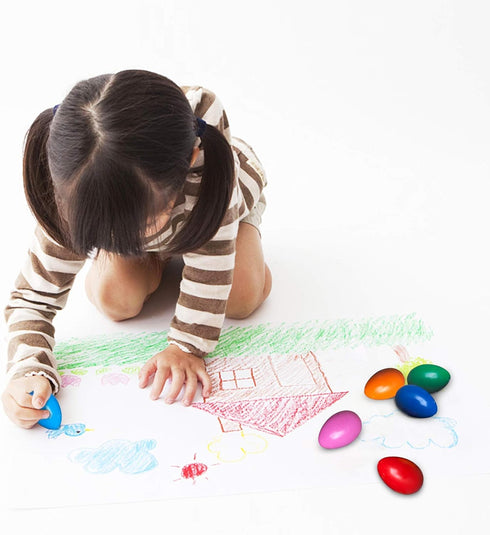 9 Set Washable Non-Toxic Egg Crayons for Toddlers - Color for Creative Play