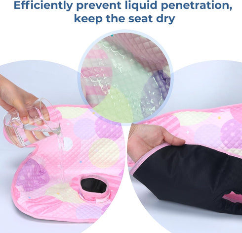 COOLBEBE 2 Pack (Pink,2PC) Car Seat Protector for Potty Training, Dry Waterproof Car Seat Liner Toilet Training