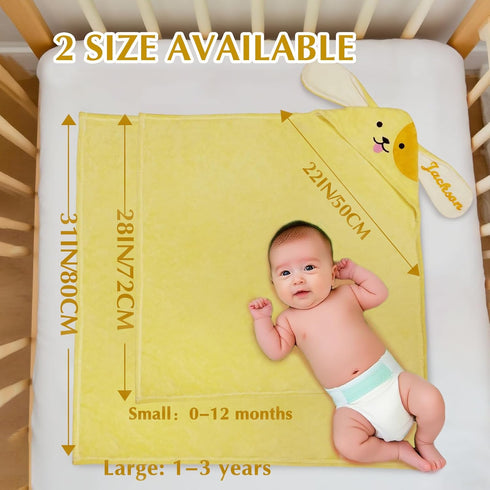 Custom Hooded Bath Towel with Name Personalized Kids Bath Towel for Toddlers & Babies Soft, Absorbent Cotton, Easter