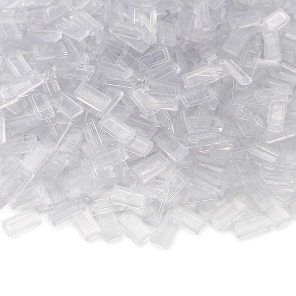 Feleph Transparent Clear 1×2 Tile, 700 Parts Flat Bricks for Smooth Surface Wall Floor, Toy Accessories