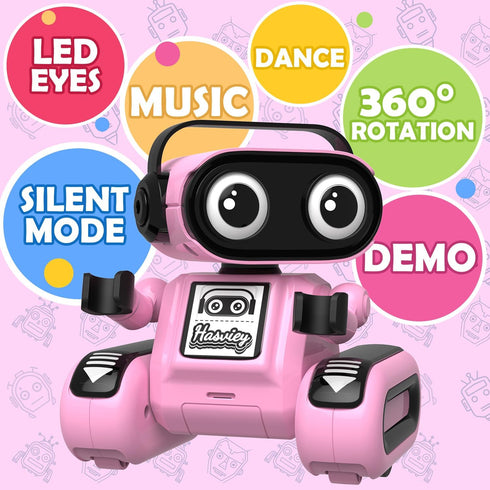 5-7, Robot Toys for Girls, Rechargeable Remote Control Toys for Girls Kids Toy Robots with Auto-Demo, Recording