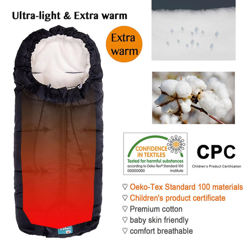 Yobee Weatherproof Toddler Footmuff Universal Sleeping Bag for Stroller, Comfortable Warm Temperature Adjustable Safe