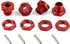 4pcs 17mm Wheel Hex & 4pcs Wheel Nut Aluminum Alloy with Pins for ARRMA Typhon 6S Mojave Upgrades (Red)