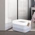 COMFY-HOMI Cotton Rope Woven Basket, 13.5"x11"x9.5" Toy Organizer with Handles for Shelves, White/3Tone Grey