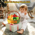 GERBIT Set 8 My First Fruit Vegetable Basket Plush, Baby Felt Play Food with Pcs Fruit Vegetable Plushies for Toddlers