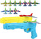 12 Pack Airplane Launcher Toys for Kids, 2 Launchers and 10 Foam Gliders, Indoor Outdoor Flying Party Favors