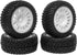 4PCS 75mm Rubber Tyres with Foam Inserts and Plastic Wheel Rims for 1/10 On-Road RC Drift Touring Car (White)