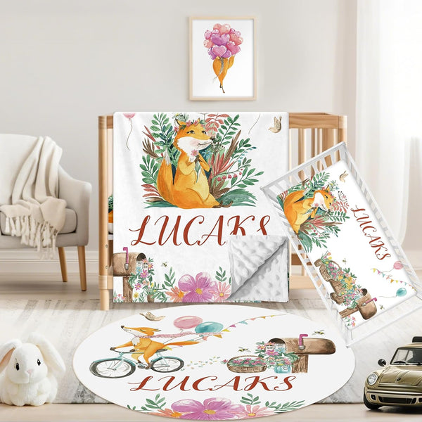 Custom Crib Bedding Set - Personalized Name Nursery Bedding Sets, 3 PCS