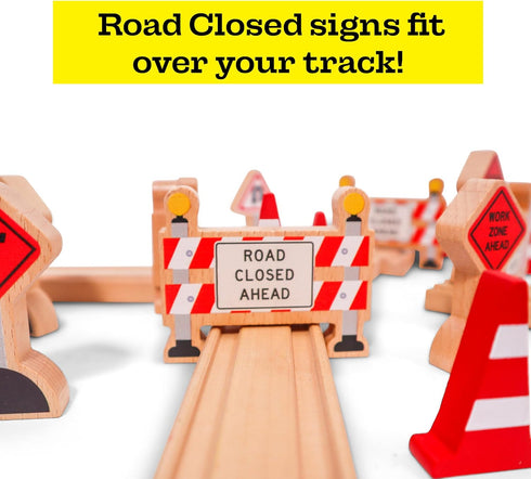 16 -Community Pc Wooden Construction Signs and Traffic Cones - Construction Site Road Signs Helpers Educational