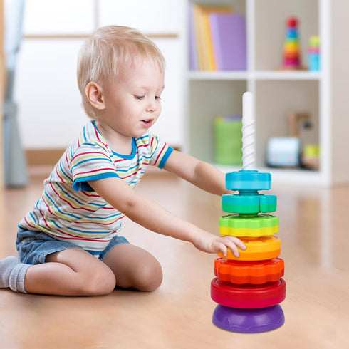 Montessori Toys for 1+ Year Old - Educational Stacking & Spinning Baby Toys for Toddlers 1-3, Christmas Birthday Gift