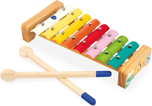 Janod Gioia Music Set with Tambourine, Recorder, Maracas, and Xylophone, 15" Long, Ages 18 Months - 5 Years