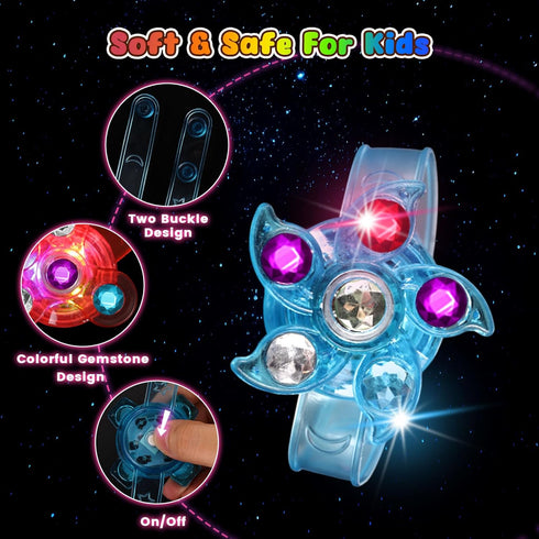 32PCS 6 LovesTown LED Light up Fidget Spinner Bracelets, Styles Light up Party Favors Bulk Glow in the Dark Party