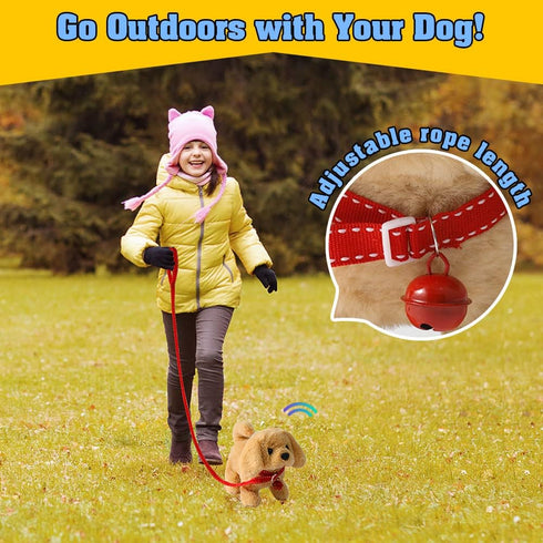 Plush Golden Retriever Toy - Electronic Interactive Puppy, Walking, Barking, Tail Wagging Companion for Kids