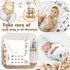 Boho Sleeping Bear Monthly Baby Milestone Blanket, Brown Bear Balloon Flannel for Newborns