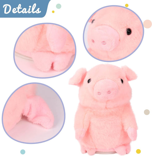Hopearl Talking Pig, Repeats What You Say, Nodding Electric Interactive Animated Toy for Toddlers, Pink