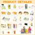 36PCS Set 4 5 3 4 5 6, HAPGFS Wooden Dollhouse Furniture with Flexible Family Dolls - Room Realistic Doll House