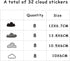 Cloud Wall Decals for Kids Room, Vinyl Stickers for Baby Boys Girls Nursery Toddler Room Decor A64 (Sky Blue)