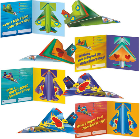 Peaceable Kingdom Valentine's Day Gift for Kids, Fun Party Favors for Classroom, Goodie Bag Stuffers - Paper Plane