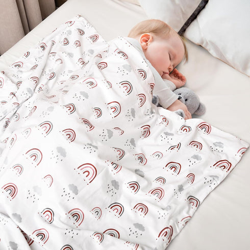 david's kids Minky Baby Blanket for Boys Girls Neutral, 40x50 Inches Soft Lightweight Micro Fleece Baby Blanket with Double Layer, Dotted Backing, Breathable Receiving Blanket for Newborns, Rainbow by david's kids