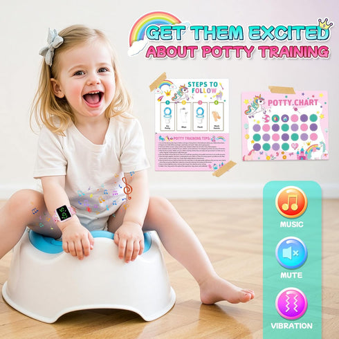 Etuwoe Potty Training Watch & Chart for Toddler Girls: Adjustable Volume Potty Watches for Kids Unicorn Potty Training