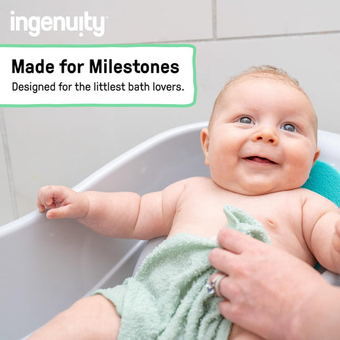 4-in-1 2 0M+ Ingenuity Room to Soak Baby Bath Tub, Newborn to Toddler, Adjustable Full Coverage Sling, Supportive Seat