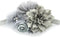 My Lello Shabby Fabric Flower Cluster Headband - Infant, Toddler, Girl - Stretchy Elastic Gray