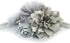My Lello Shabby Fabric Flower Cluster Headband - Infant, Toddler, Girl - Stretchy Elastic Gray