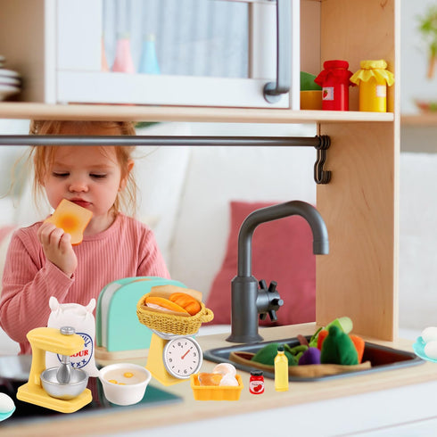 XIHIRCD Set, 1 12 Miniature Food Toys : Dollhouse Miniatures Play Kitchen Accessories Flour Egg Bread Resin Dollhouse