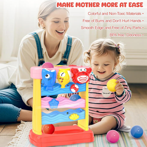1 2 3 6-12-18-24 1-2 AuroTops Pound A Ball Toys for Years Old Girls, Toddler Musical Montessori Toy for Months
