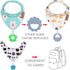 Baby Bandana Drool Bibs 6-Pack & Teething Toys 6-Pack, 100% Organic Cotton, Soft Unisex