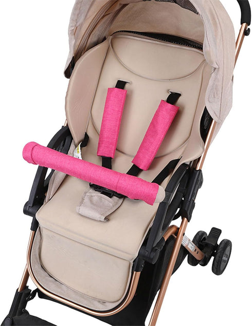 jojobasec Stroller Handle Sleeve Cover Baby Stroller Sleeve Cotton Handlebar Cover for Armrest Shoulder Belt