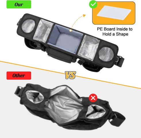 W4, GRAOSO Parent Console Stroller Organizer Compatible with WONDERFOLD with Four Insulated Cup Holders, a Removable